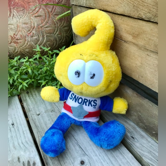 Vintage 1983 SNORKS Applause Plush Stuffed Doll Toy Pose Snorkel Stuffed Animal - Picture 1 of 9